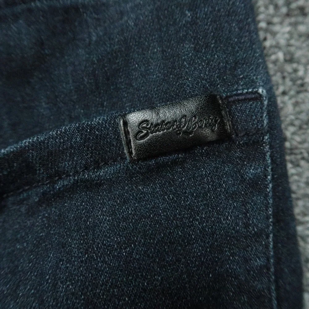 State & Liberty Jeans Mens 33x32 Blue Straight 5 Pocket Stretch Dark Wash